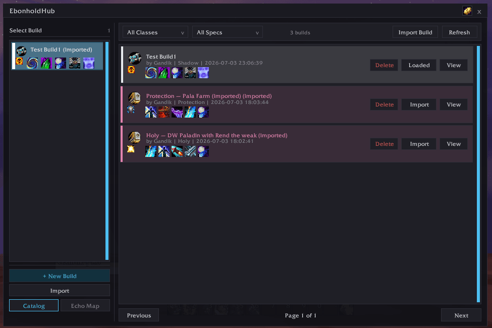 In-game catalog